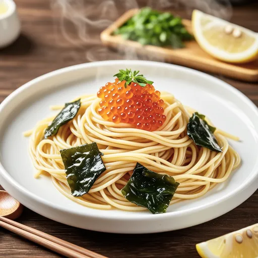 わかめとたらこを使った和風パスタ