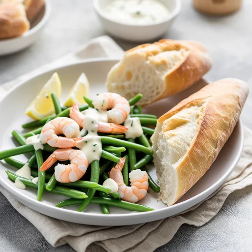 Cream Cheese Tossed Broad Beans and Shrimp