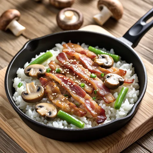 Mushroom and Bacon Rice