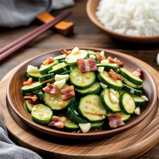 Stir-fried Zucchini with Bacon