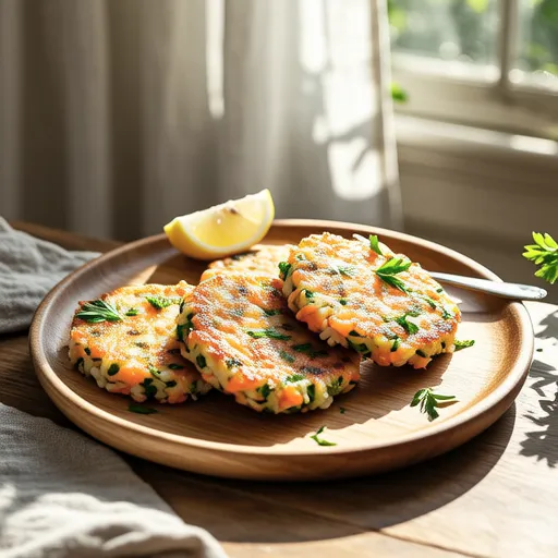 Salmon Vegetable Rice Pancakes
