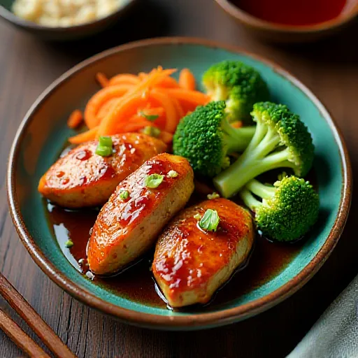Pollo y verduras a la teriyaki