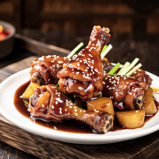 Braised Chicken Drumettes and Daikon with BBQ Sauce