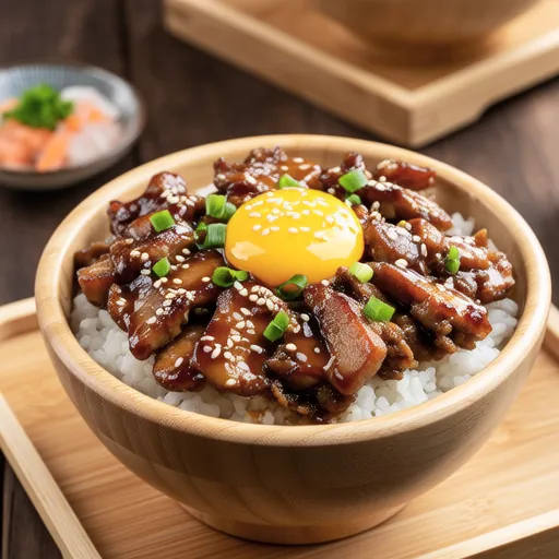 Soft Tofu Rice Bowl with Pork and Egg Yolk