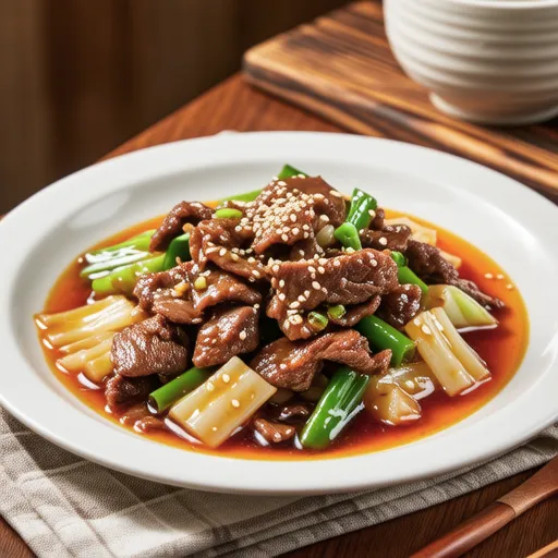 Beef and Nagaimo Stir-fry with Sweet Vinegar Sauce