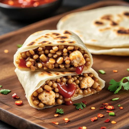 Chicken Sausage Mushroom Burrito