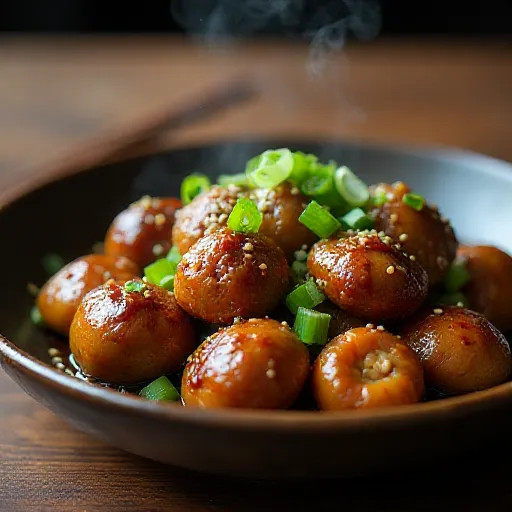 Spicy Stir-fried Shiitake with Pork Miso