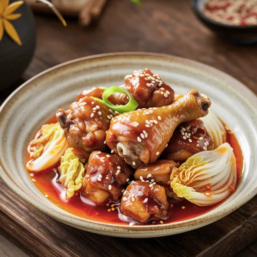 Chicken and Cabbage Steamed with Spicy Sauce