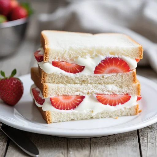 Strawberry Yogurt Whipped Cream Sandwich