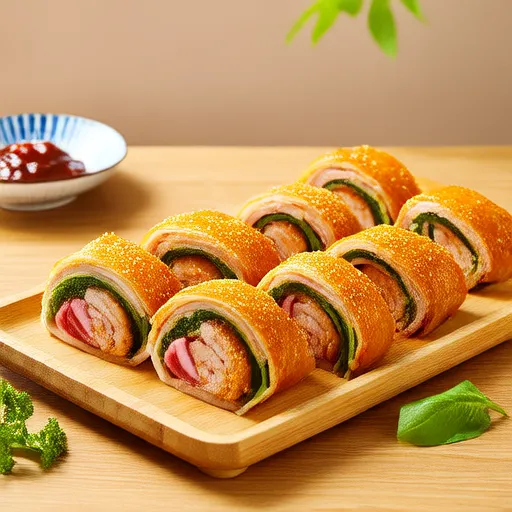 Rice Paper Rolls with Pork and Cabbage