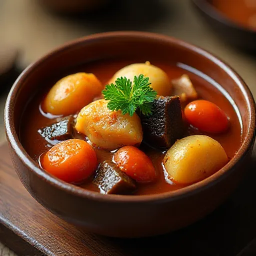 茄子、番茄和馬鈴薯燉雞