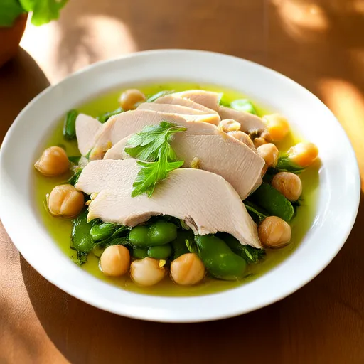 Herb Salad with Chicken Breast and Chickpeas