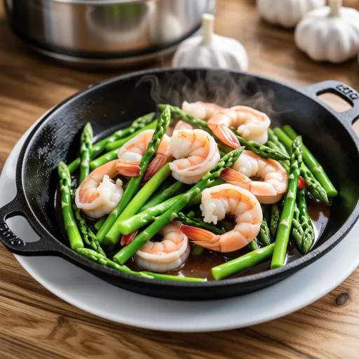 Shrimp and Asparagus Stir-fry with Salt