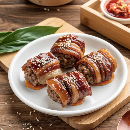 Korean-Style Meat Wrapped Rice Balls