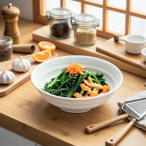 Wakagi and Chikuwa with Mustard Miso Dressing