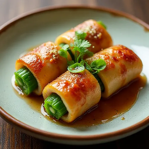 Pork Wrapped Okra with Ume Ponzu Sauce