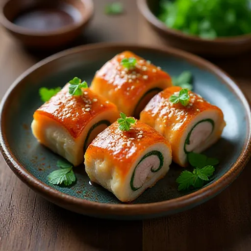 Pork Rolls with Ginger Sauce