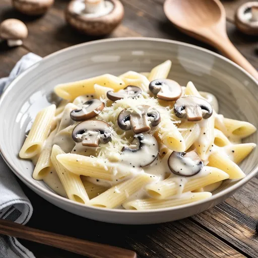 White Cream Pasta with Shimeji Mushrooms