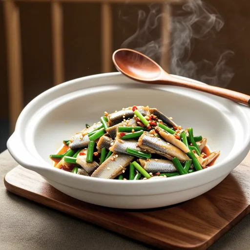 Salt Stir-fry with Green Onion and Canned Mackerel