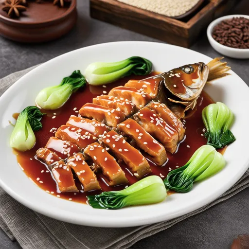 豆板醤ソースで蒸した鯛