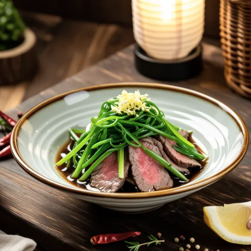 Nanohana and Beef Salad