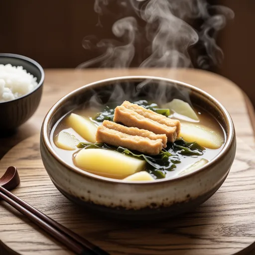 Potato and Fried Tofu Miso Soup