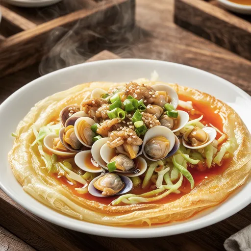 Clam and Cabbage Chewy Korean Pancake