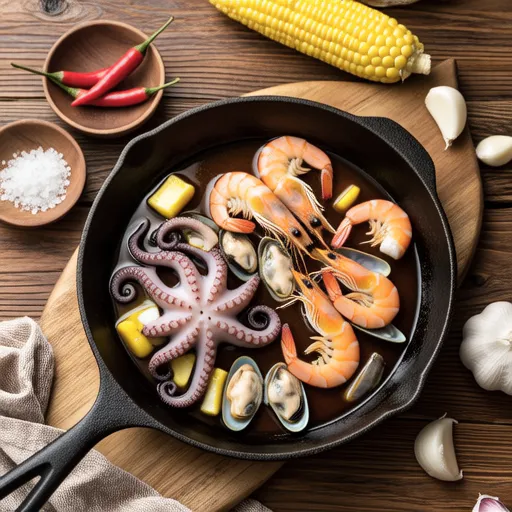 Seafood and Corn Ajillo