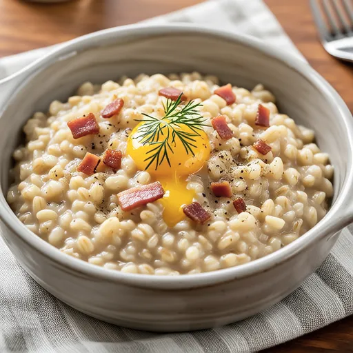 Oatmeal Carbonara-style Risotto