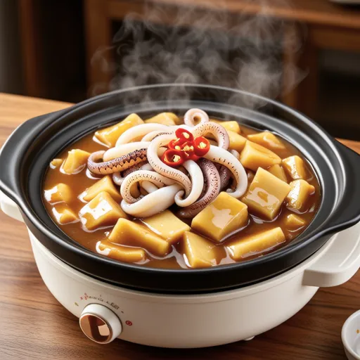 Squid and Daikon Simmered in Rice Cooker