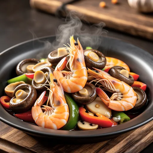 Chinese Stir-fry with King Oyster Mushrooms and Shrimp