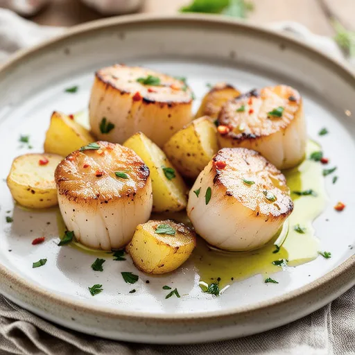Scallops and Potato Peperoncino