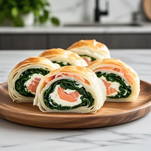 Spinach Cream Salmon Rolls