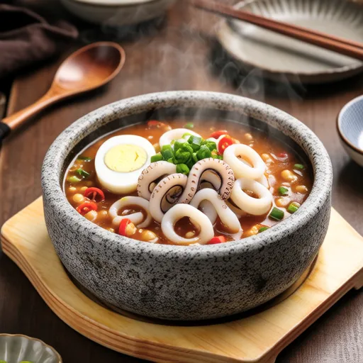 Spicy Squid Bean Sprout Soup Rice