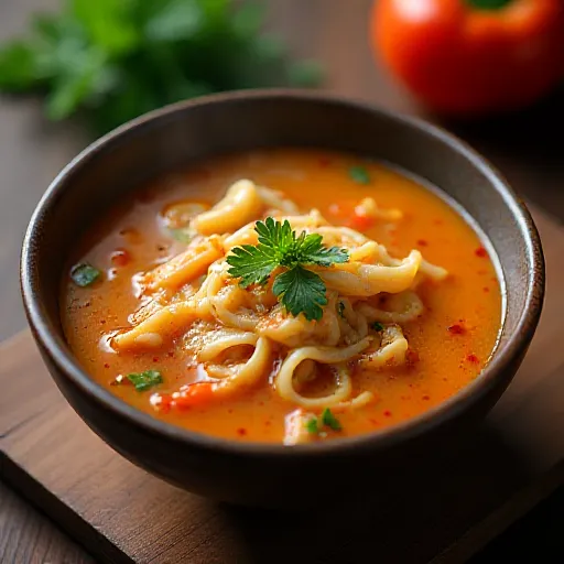 Enoki and Bell Pepper Chinese Soup