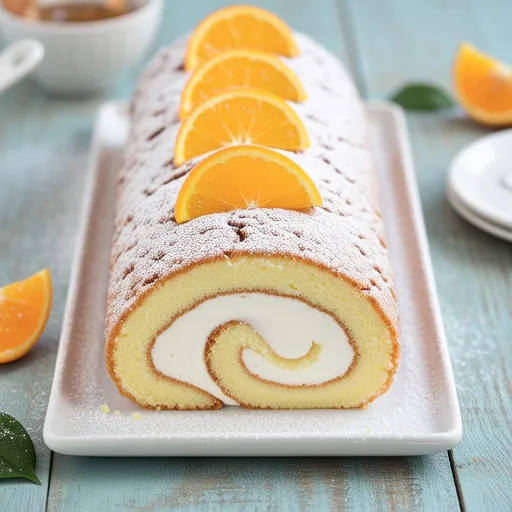 Orange Fresh Cream Roll Cake