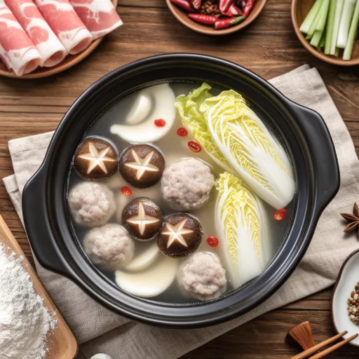 Pork Ball and Chinese Cabbage Hot Pot
