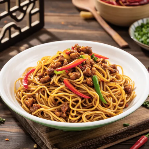 Spicy Stir-fried Vermicelli with Bell Peppers