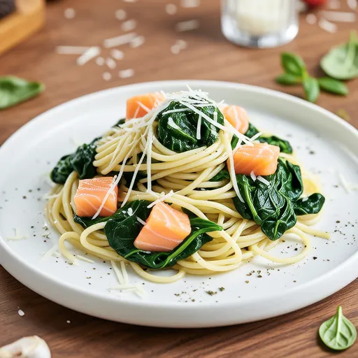 Spinach and Salmon Cream Cheese Pasta