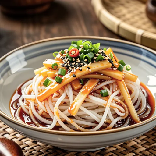 Bean Sprouts and Dried Daikon Radish with Spicy Miso Dressing