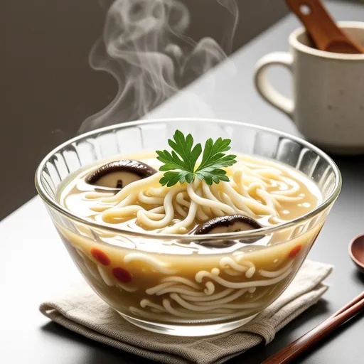 Enoki and Egg Consommé Soup