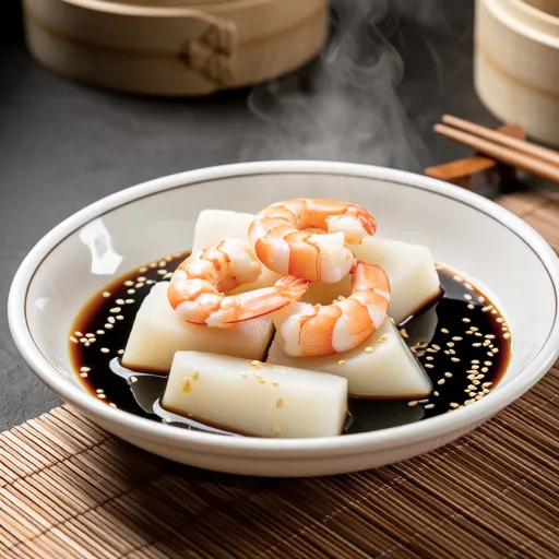 Taro and Shrimp in Black Sesame Sauce
