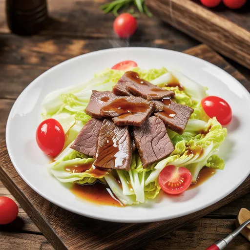 Warm Salad with Cabbage and Beef