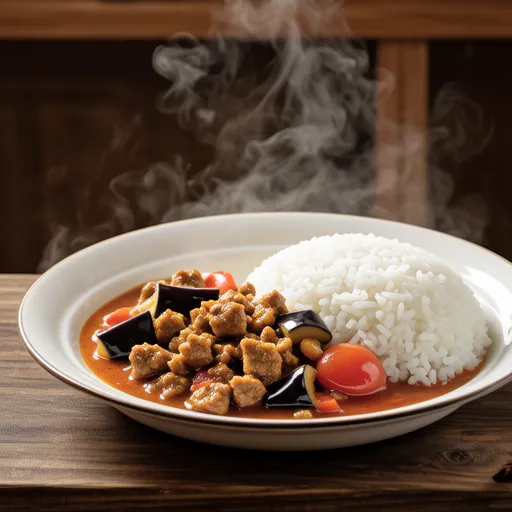 Dry Curry with Eggplant and Tomato