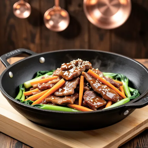 Pork and Pea Shoots with Mustard Vinegar Soy Sauce