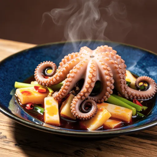 Spicy Stir-fried Octopus and Daikon