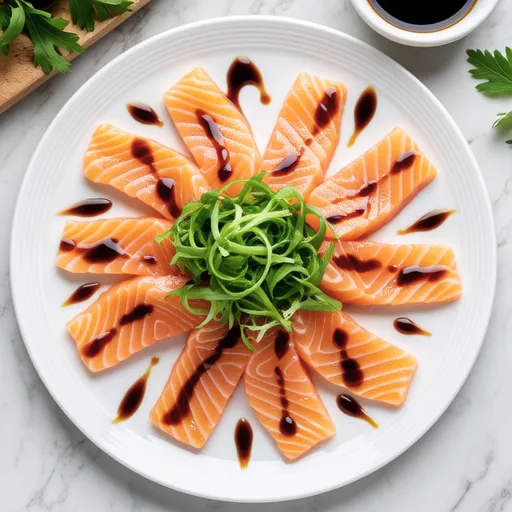 Salmon Carpaccio with Wasabi Soy Sauce