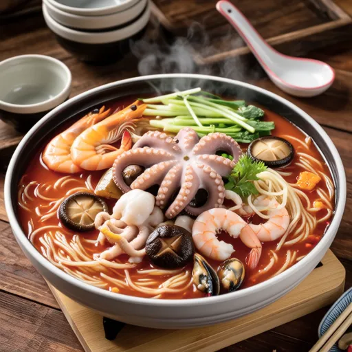 Nakgopsae (Spicy Korean Octopus, Tripe, and Shrimp Hot Pot)