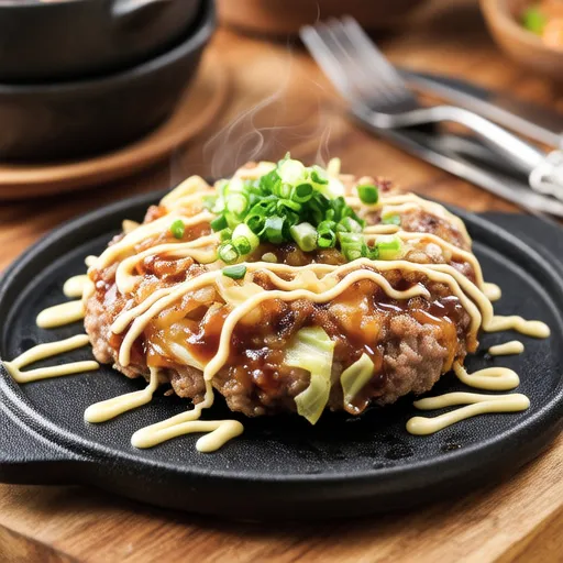 Cabbage Okonomiyaki-style Hamburg Steak