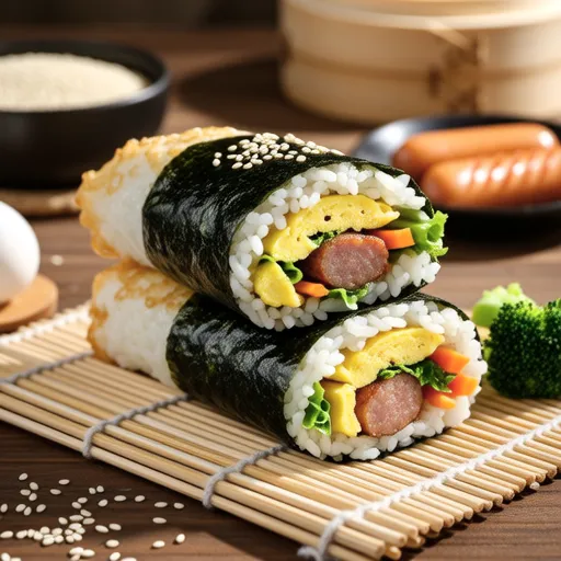 Egg Roll Kimbap & Sausage Kimbap